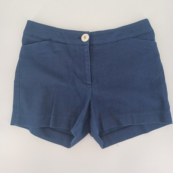 SKIRTIN AROUND 8 Stretch Navy Golf Shorts Big Button Pockets Casual Flat Front - Picture 3 of 13